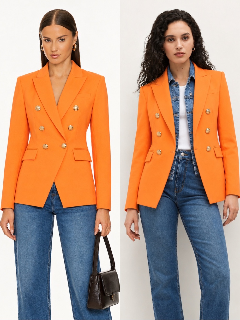 NEW Veronica Beard Miller Dickey Blazer Double Breasted Tailored Jacket Orange 0